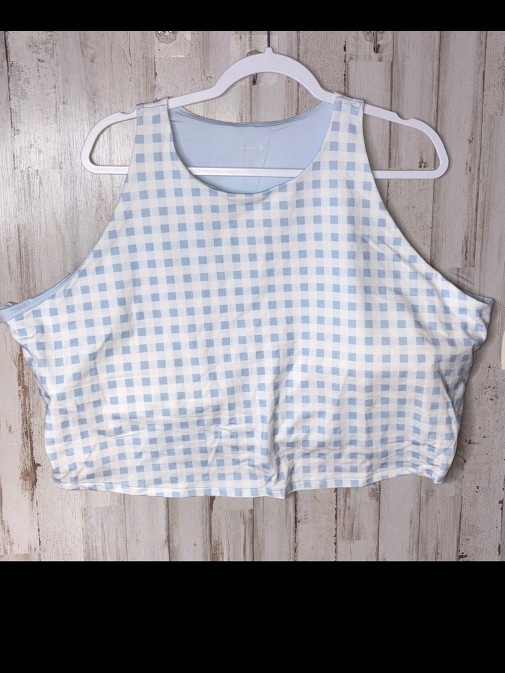 Old Navy Blue and White Checkered Bra Size 4X